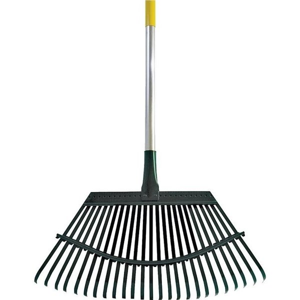 Flexrake Lawn Rake, Steel Tine, 25Tine, Aluminum Handle, 48 in L Handle 1A